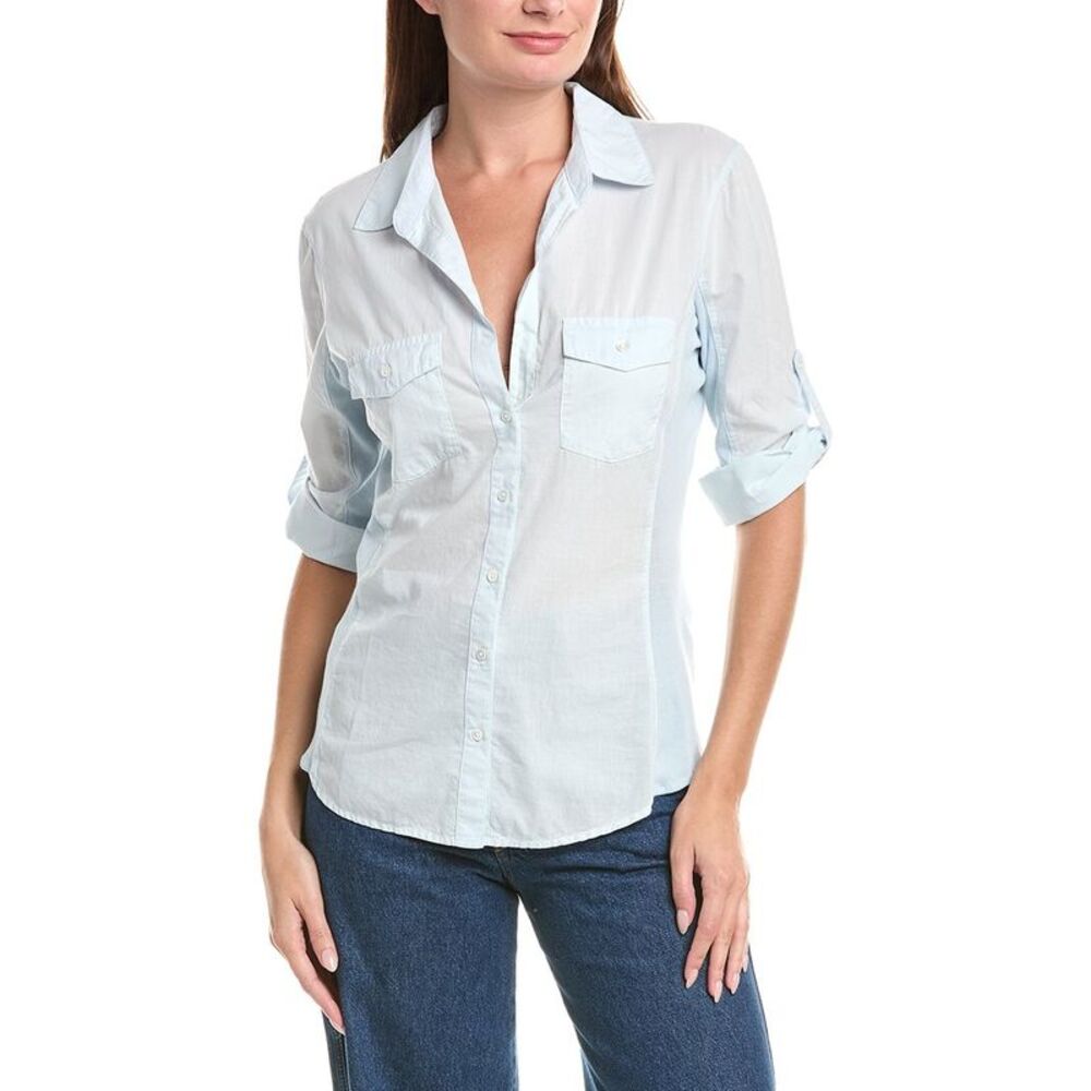 James Perse Womens Contrast Panel Shirt